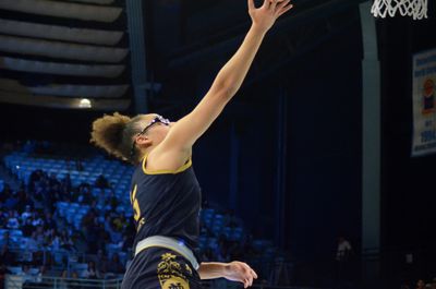 Notre Dame’s Olivia Miles floats toward the rim on a layup attempts against UNC in Chapel Hill, N.C. on Jan. 5, 2025.